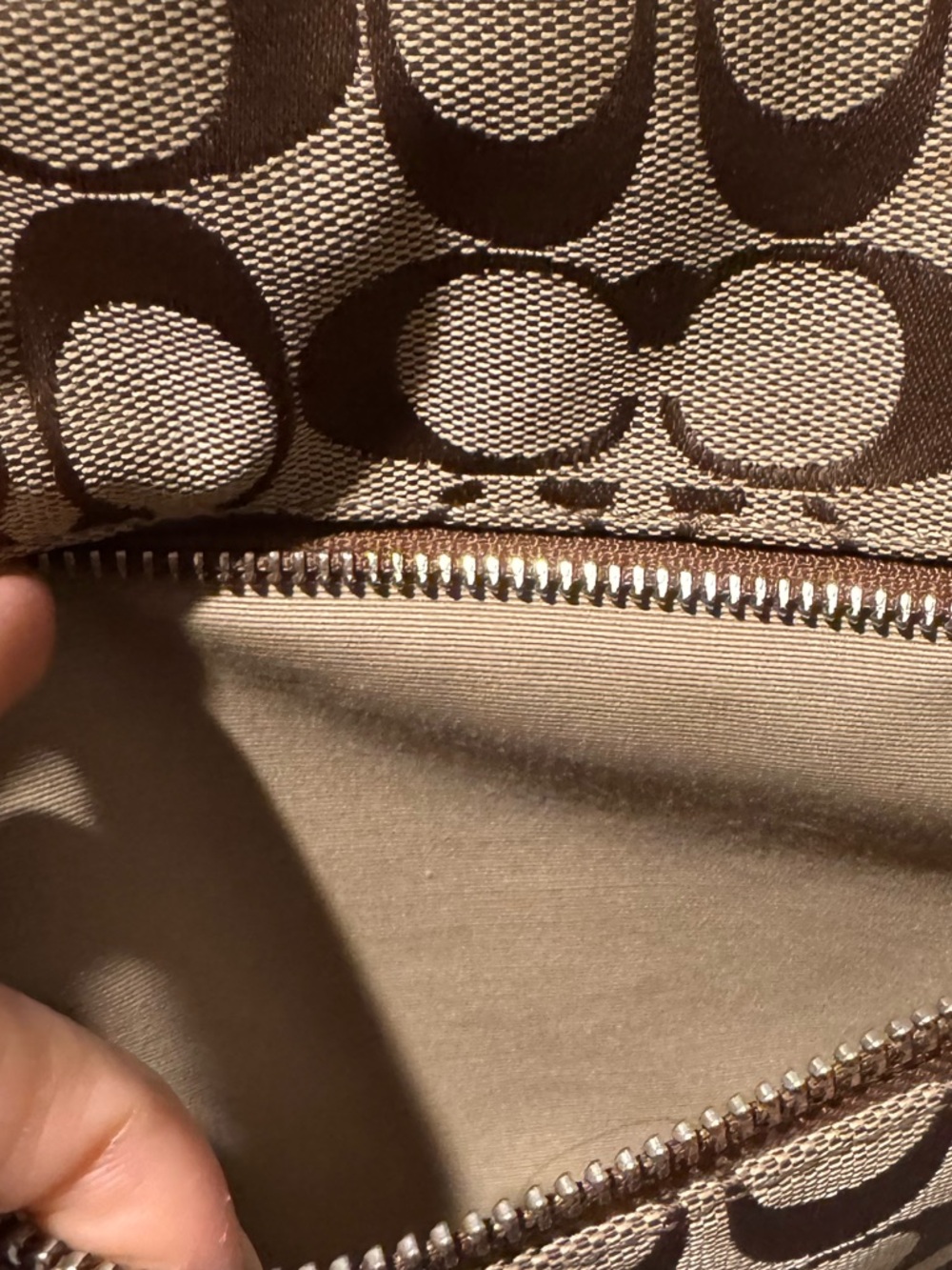 Coach Tan and Brown Signature Canvas Tote - Picture 8 of 8